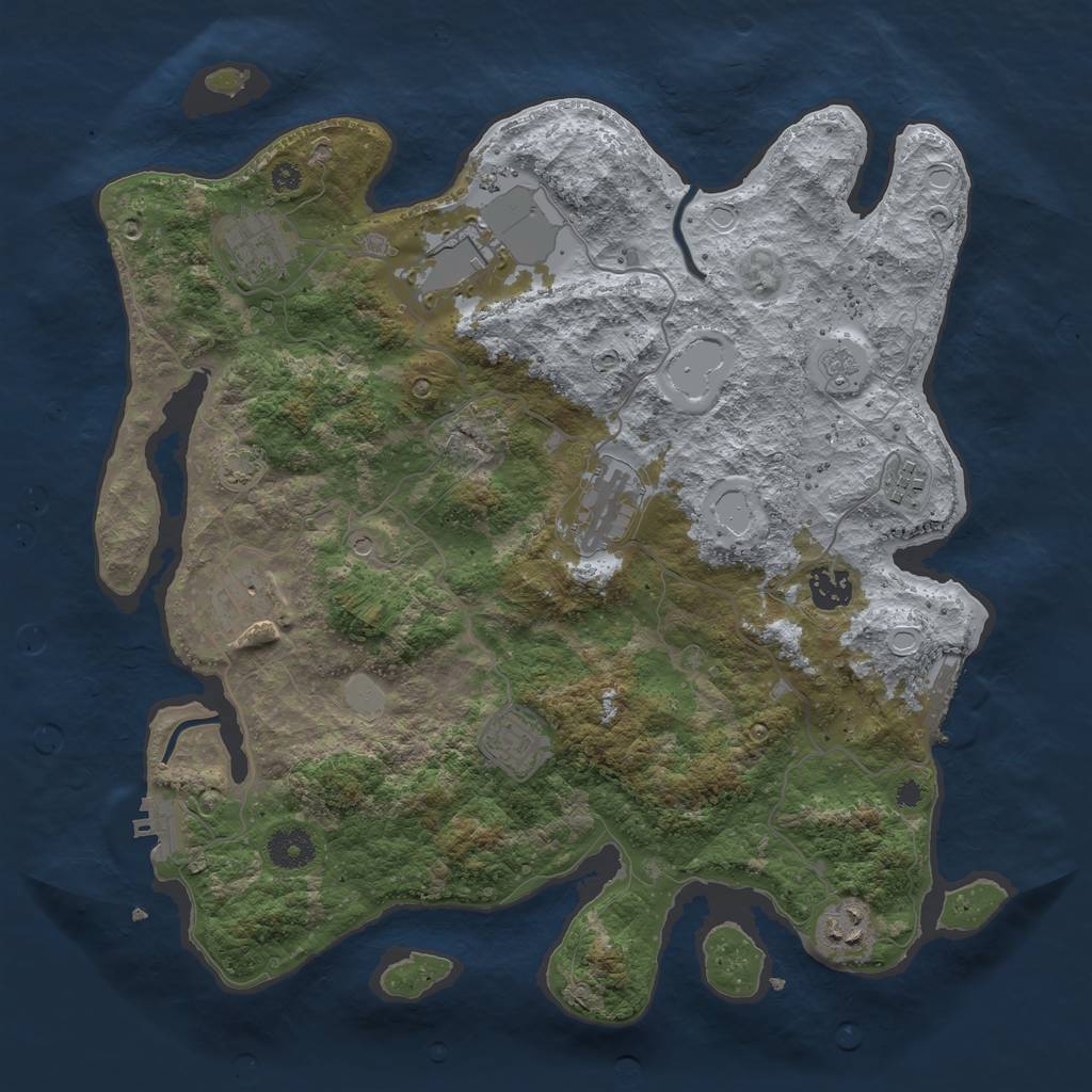 Rust Map: Procedural Map, Size: 3700, Seed: 1629521190, 16 Monuments