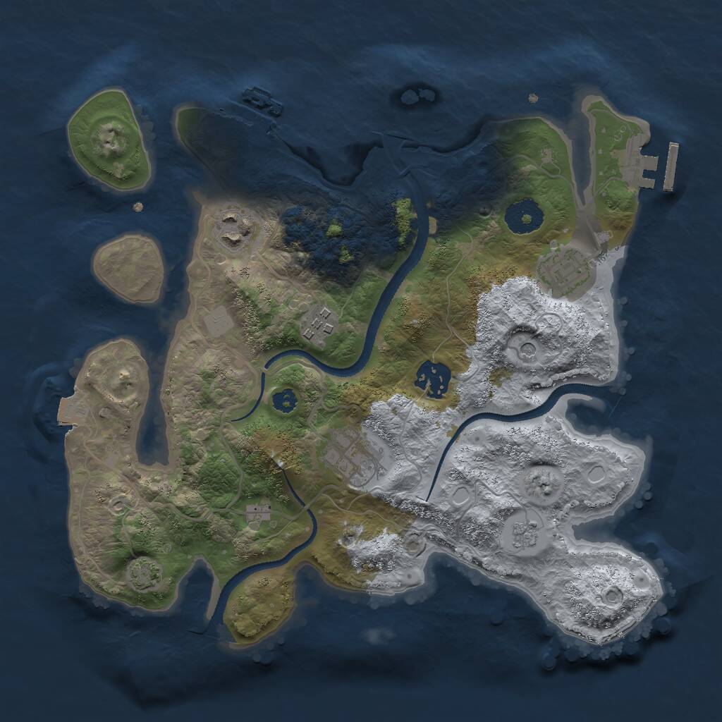Rust Map: Procedural Map, Size: 3000, Seed: 422247, 11 Monuments