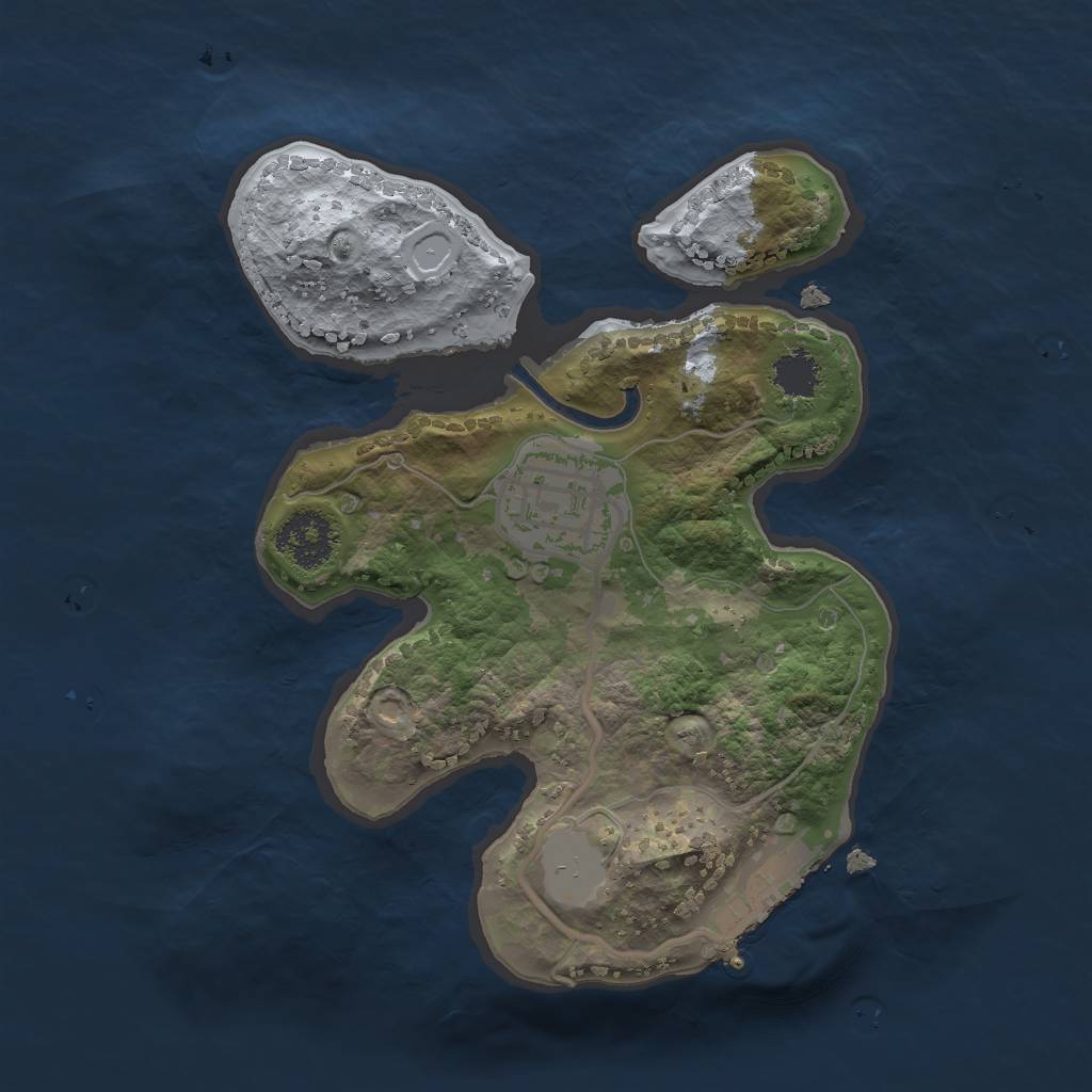 Rust Map: Procedural Map, Size: 2000, Seed: 777777, 5 Monuments