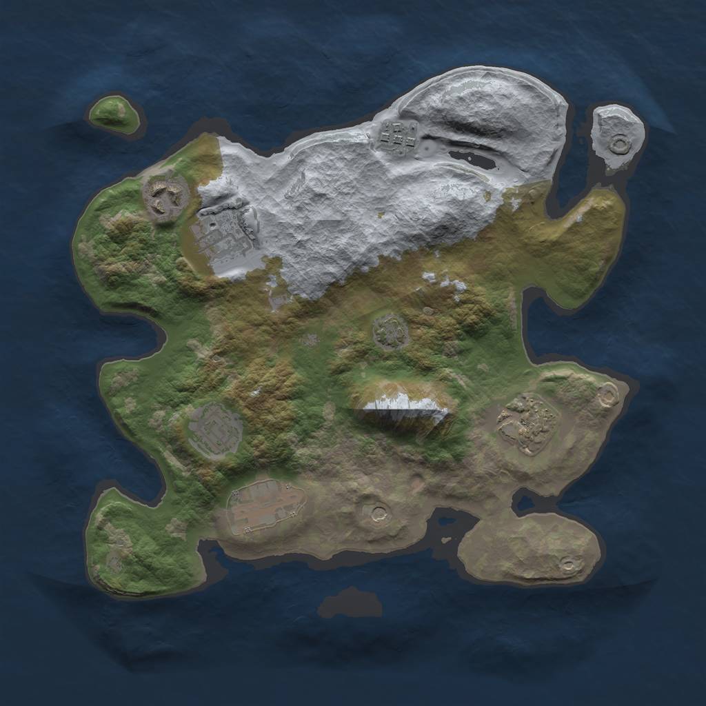 Rust Map: Barren, Size: 3000, Seed: 849848, 10 Monuments