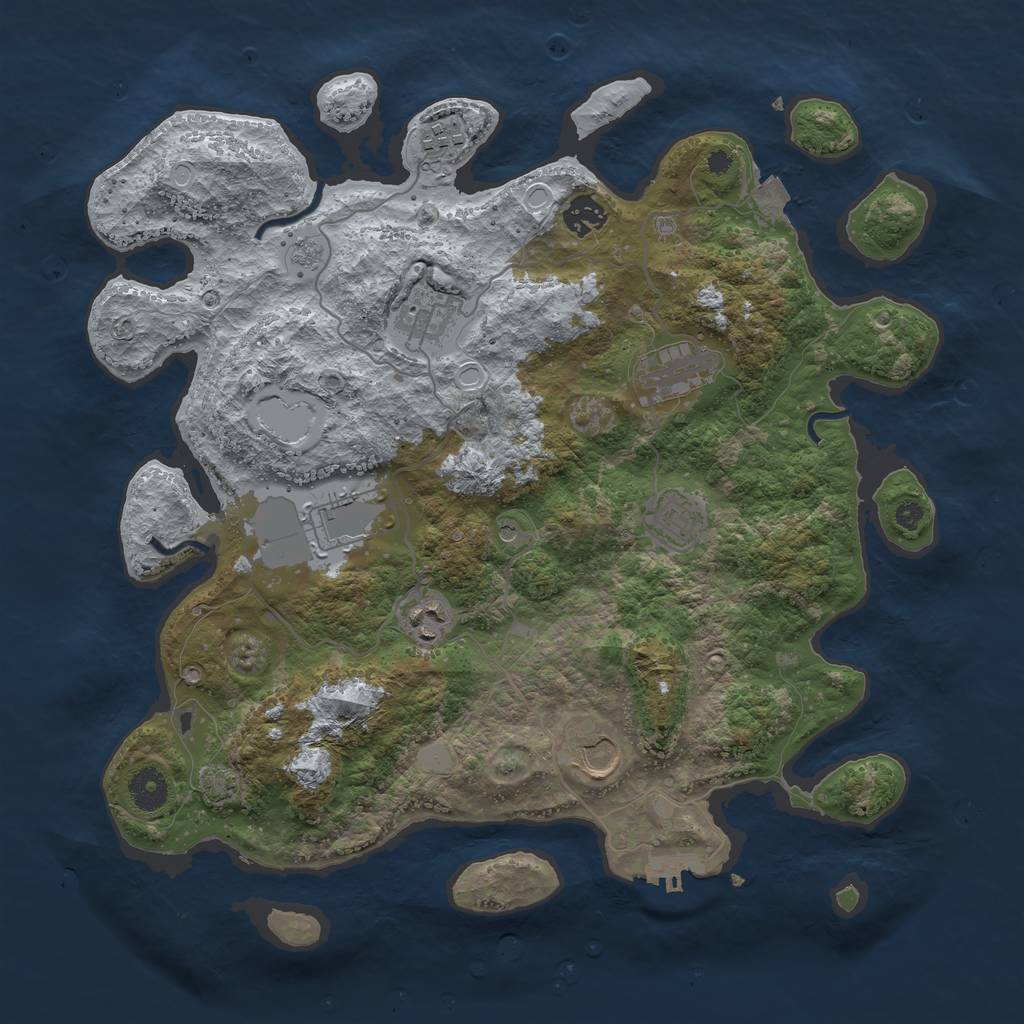 Rust Map: Procedural Map, Size: 3800, Seed: 761760, 15 Monuments