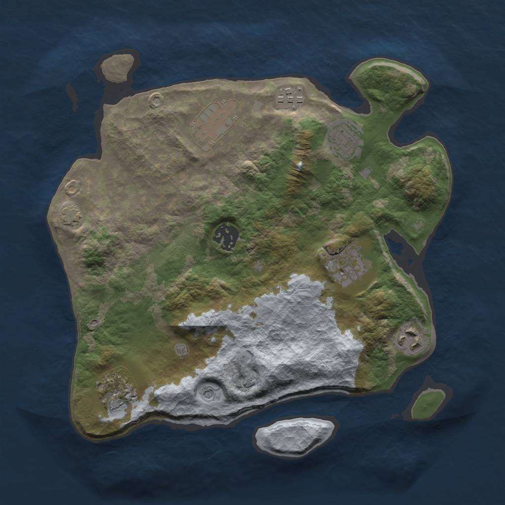 Rust Map: Barren, Size: 3000, Seed: 100163, 11 Monuments