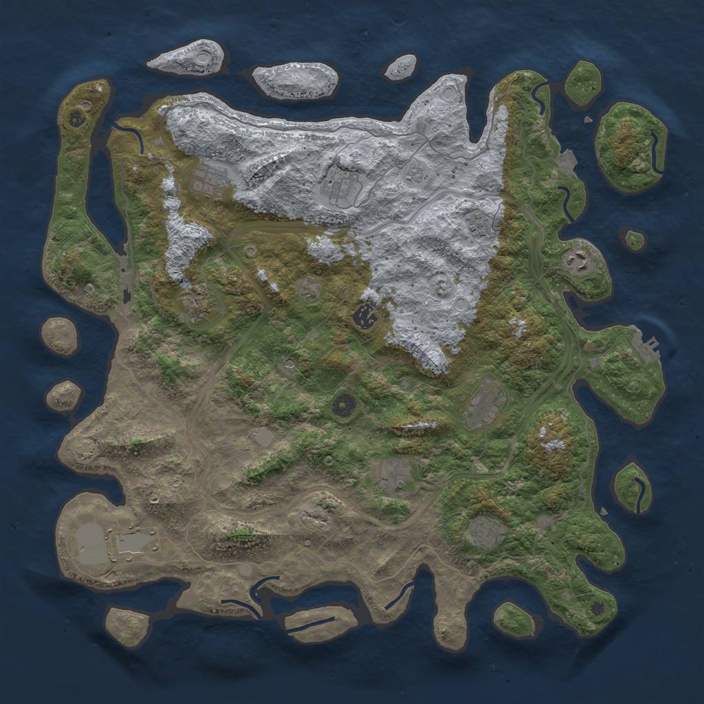 Rust Map: Procedural Map, Size: 4500, Seed: 196926703, 17 Monuments