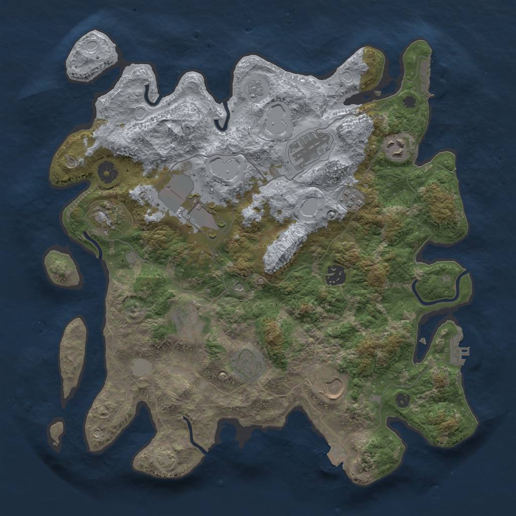 Rust Map: Procedural Map, Size: 3700, Seed: 287471, 17 Monuments