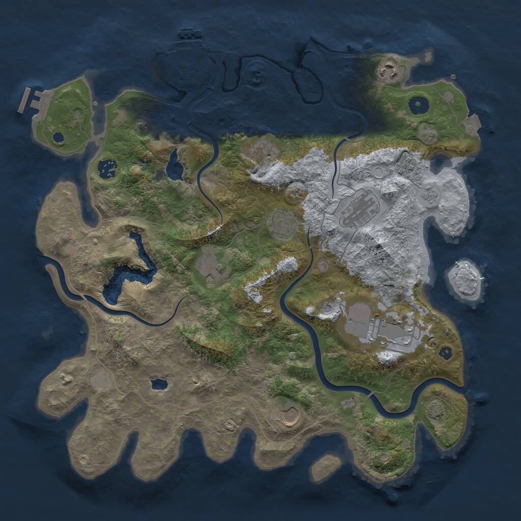Rust Map: Procedural Map, Size: 4000, Seed: 1114254659, 15 Monuments
