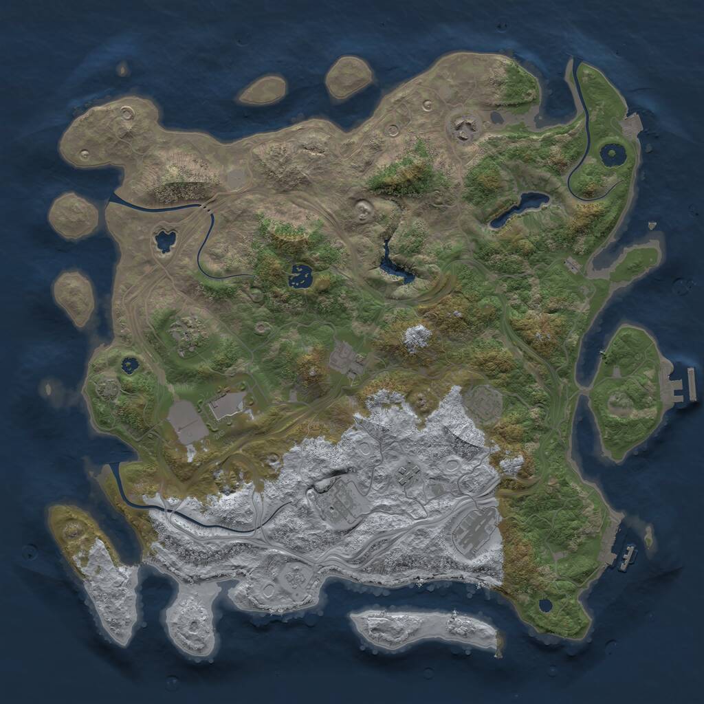 Rust Map: Procedural Map, Size: 4250, Seed: 92847567, 15 Monuments