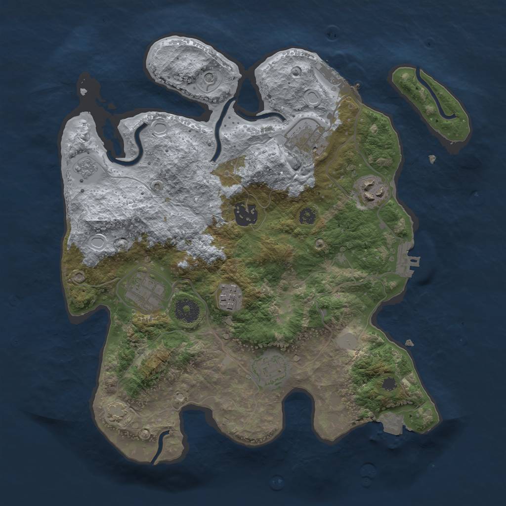 Rust Map: Procedural Map, Size: 3100, Seed: 32863568, 14 Monuments