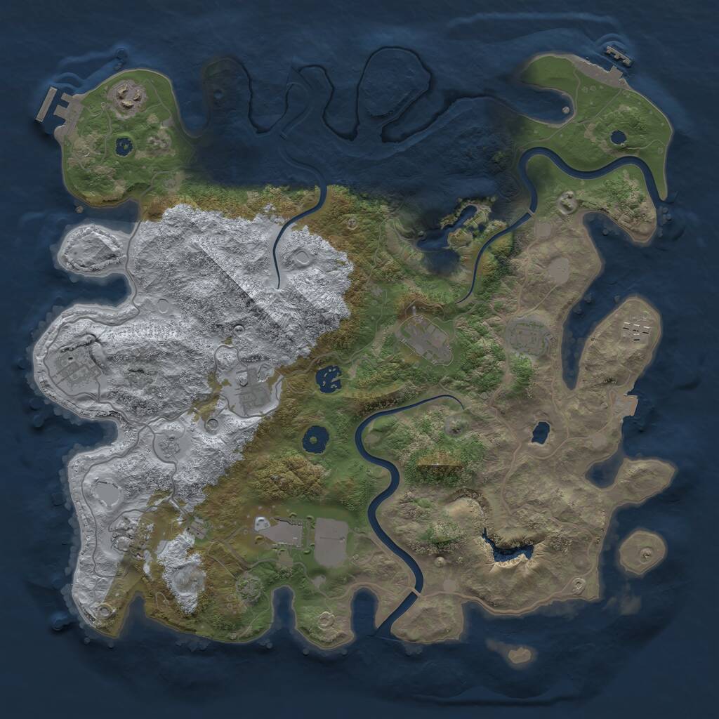 Rust Map: Procedural Map, Size: 4000, Seed: 62816404, 15 Monuments