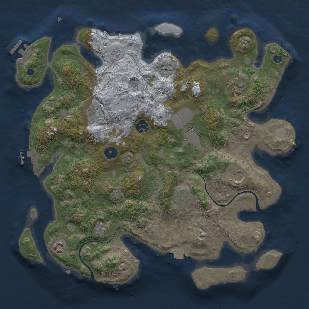 Rust Map: Procedural Map, Size: 3700, Seed: 1487507612, 14 Monuments