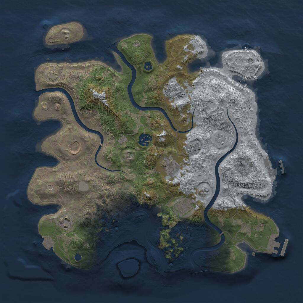 Rust Map: Procedural Map, Size: 3500, Seed: 265358, 13 Monuments