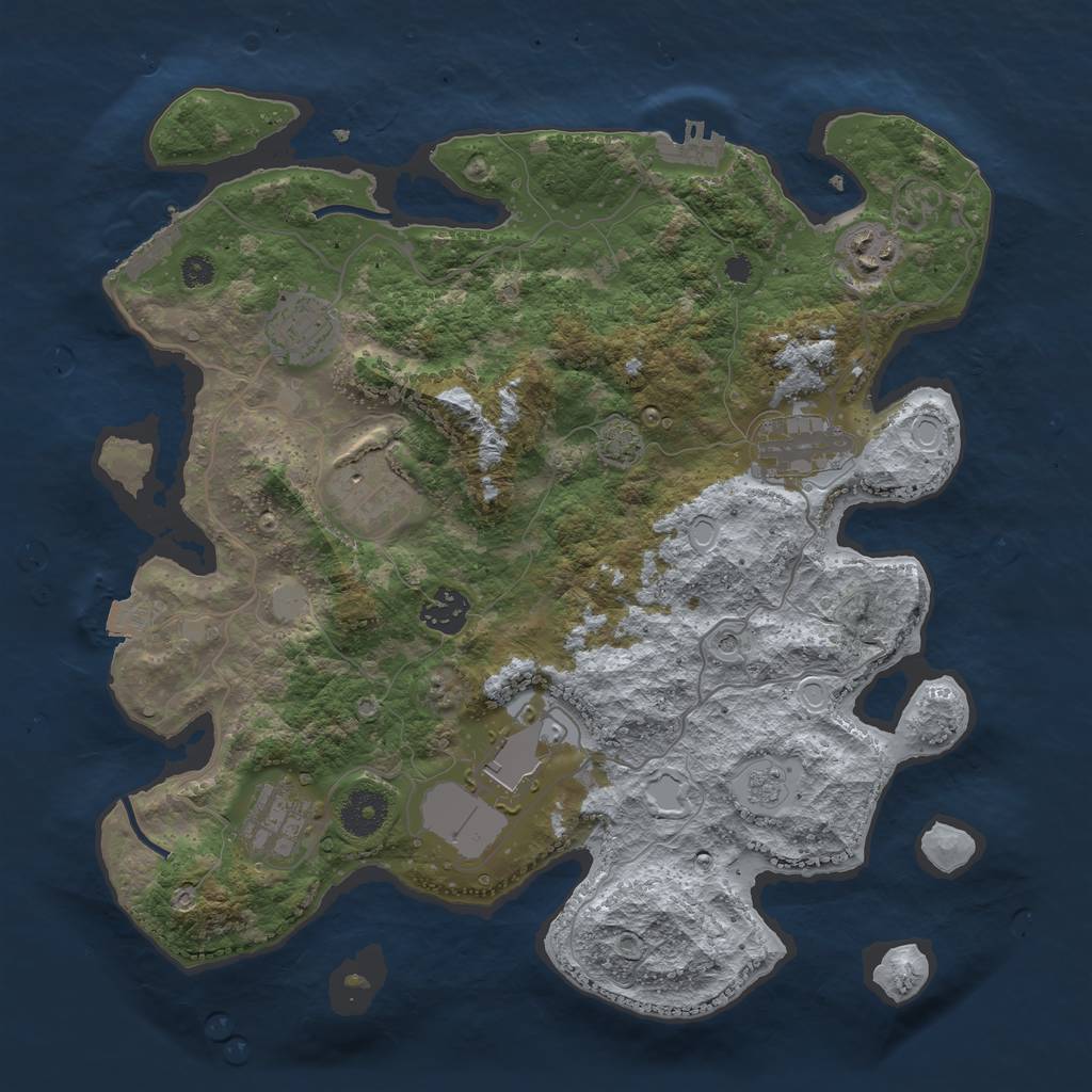 Rust Map: Procedural Map, Size: 3500, Seed: 167804, 15 Monuments