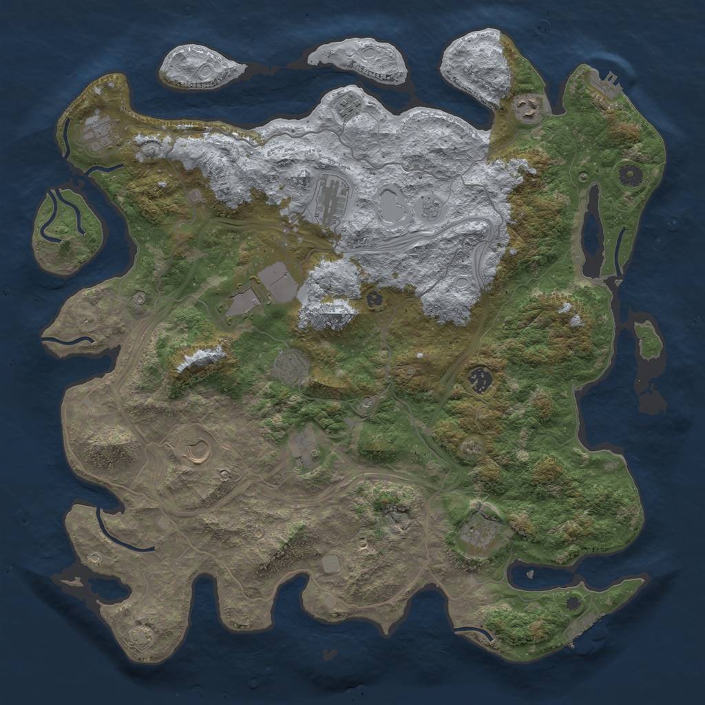 Rust Map: Procedural Map, Size: 4500, Seed: 508263212, 18 Monuments