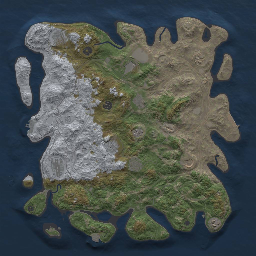 Rust Map: Procedural Map, Size: 4250, Seed: 587362, 19 Monuments