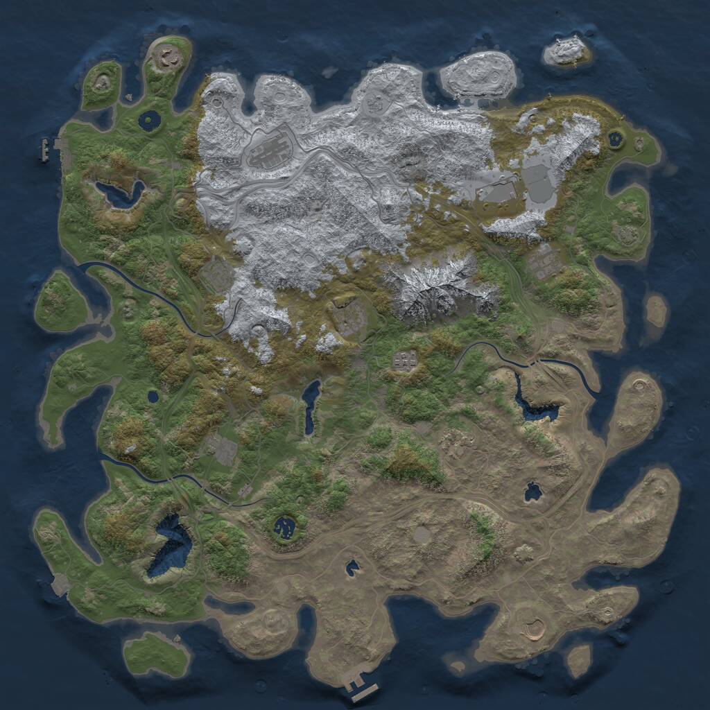 Rust Map: Procedural Map, Size: 5000, Seed: 1103276462, 17 Monuments