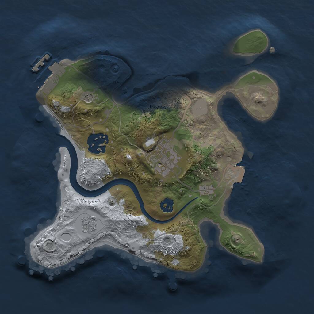 Rust Map: Procedural Map, Size: 2200, Seed: 420696, 6 Monuments