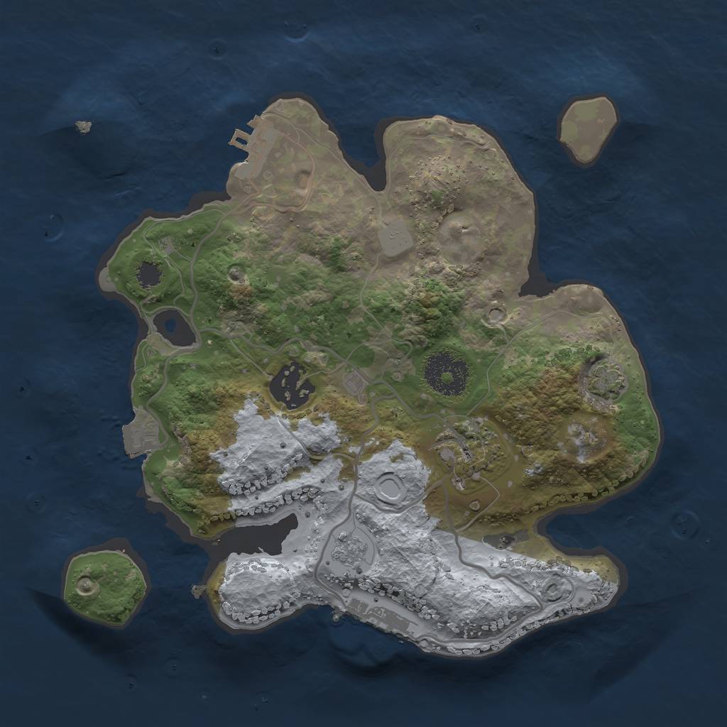 Rust Map: Procedural Map, Size: 2500, Seed: 123457, 9 Monuments