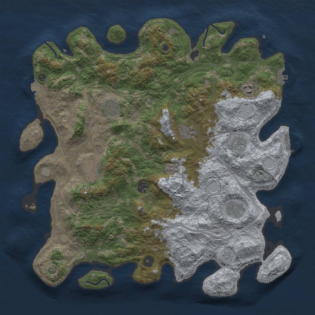 Rust Map: Procedural Map, Size: 4250, Seed: 23, 16 Monuments