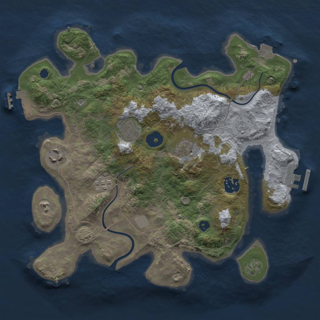Rust Map: Procedural Map, Size: 3000, Seed: 127583, 11 Monuments