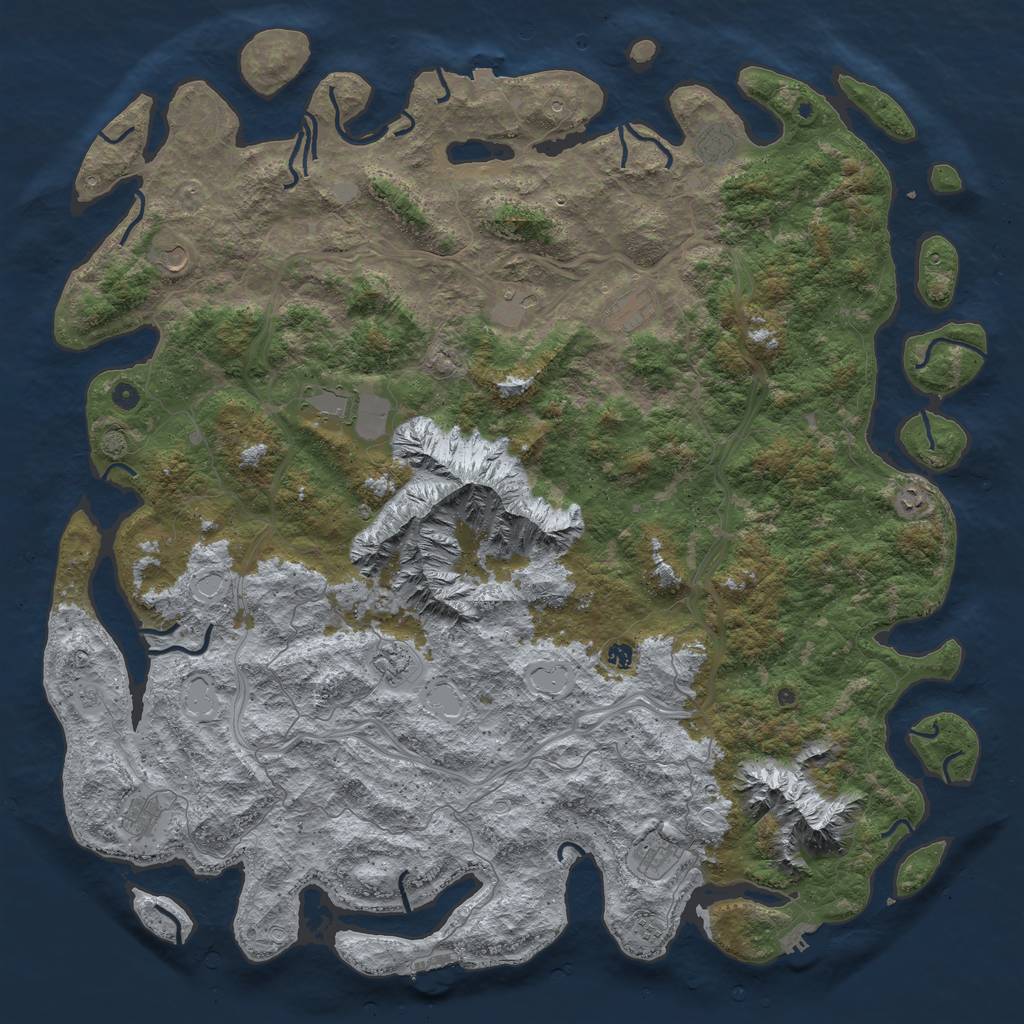 Rust Map: Procedural Map, Size: 6000, Seed: 555690111, 19 Monuments
