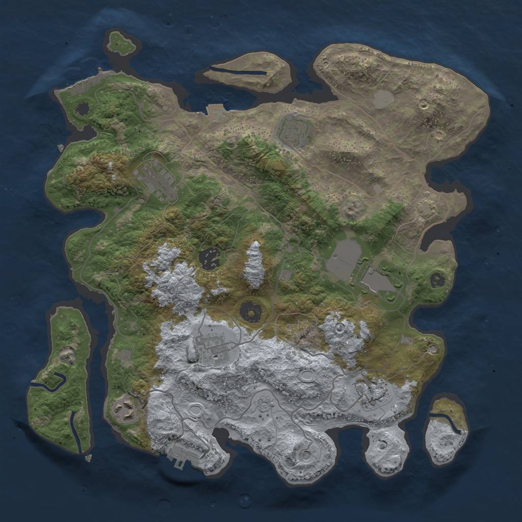 Rust Map: Procedural Map, Size: 3500, Seed: 52244, 15 Monuments