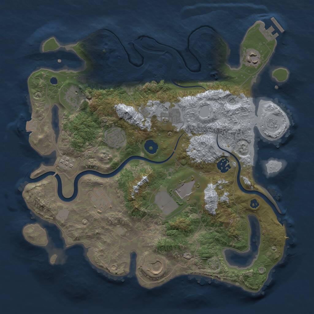 Rust Map: Procedural Map, Size: 3500, Seed: 45689, 14 Monuments