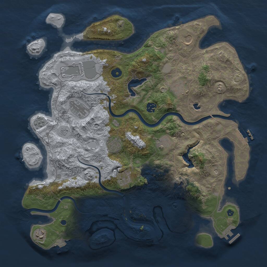 Rust Map: Procedural Map, Size: 4000, Seed: 2692, 16 Monuments
