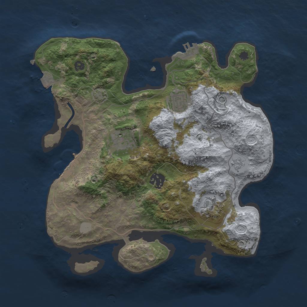Rust Map: Procedural Map, Size: 3000, Seed: 7208465, 12 Monuments