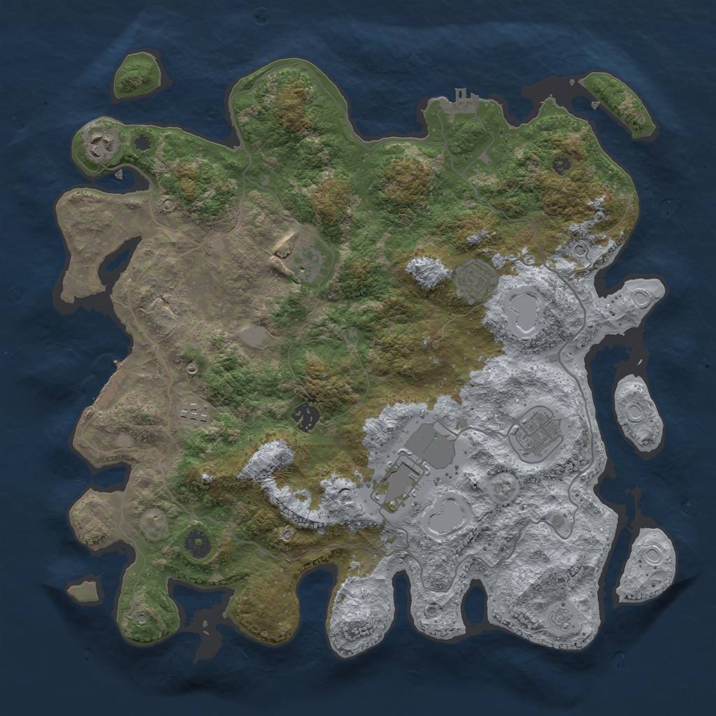 Rust Map: Procedural Map, Size: 4000, Seed: 19647329, 14 Monuments