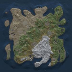 Thumbnail Rust Map: Procedural Map, Size: 3750, Seed: 1235677777, 17 Monuments