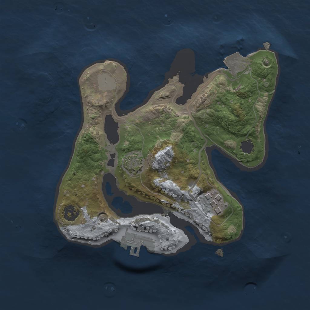 Rust Map: Procedural Map, Size: 2000, Seed: 265726323, 6 Monuments