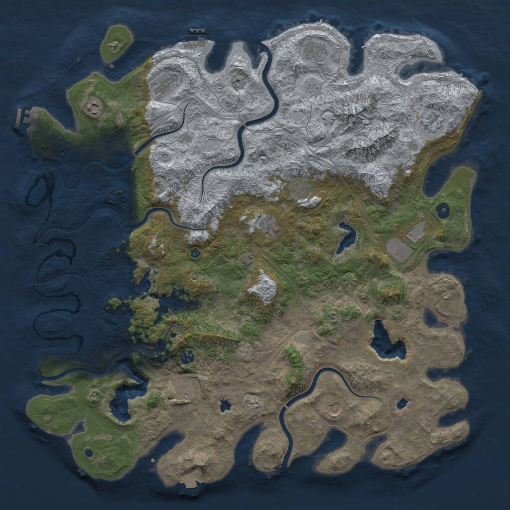 Rust Map: Procedural Map, Size: 5250, Seed: 570, 17 Monuments