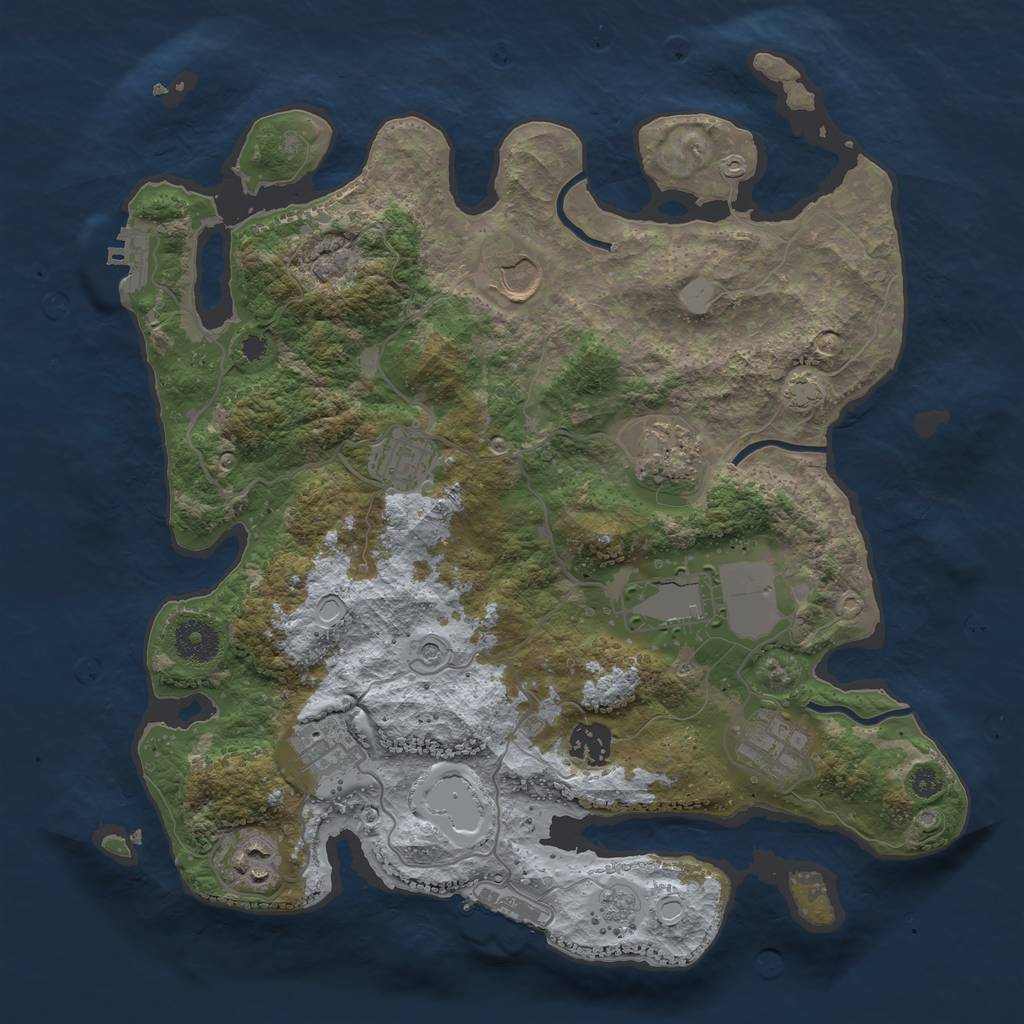 Rust Map: Procedural Map, Size: 3500, Seed: 1775422289, 16 Monuments