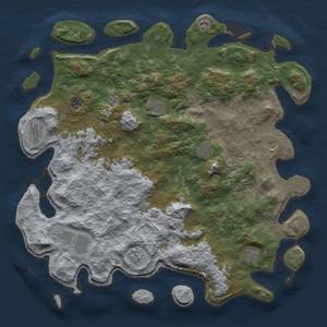 Thumbnail Rust Map: Barren, Size: 4800, Seed: 1500734490, 13 Monuments