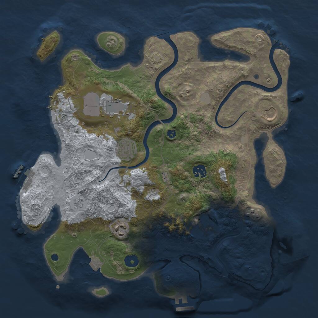 Rust Map: Procedural Map, Size: 3500, Seed: 3262003, 13 Monuments