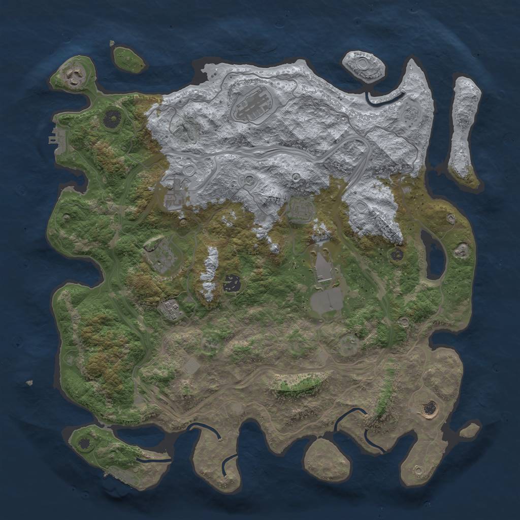 Rust Map: Procedural Map, Size: 4250, Seed: 1190516792, 16 Monuments