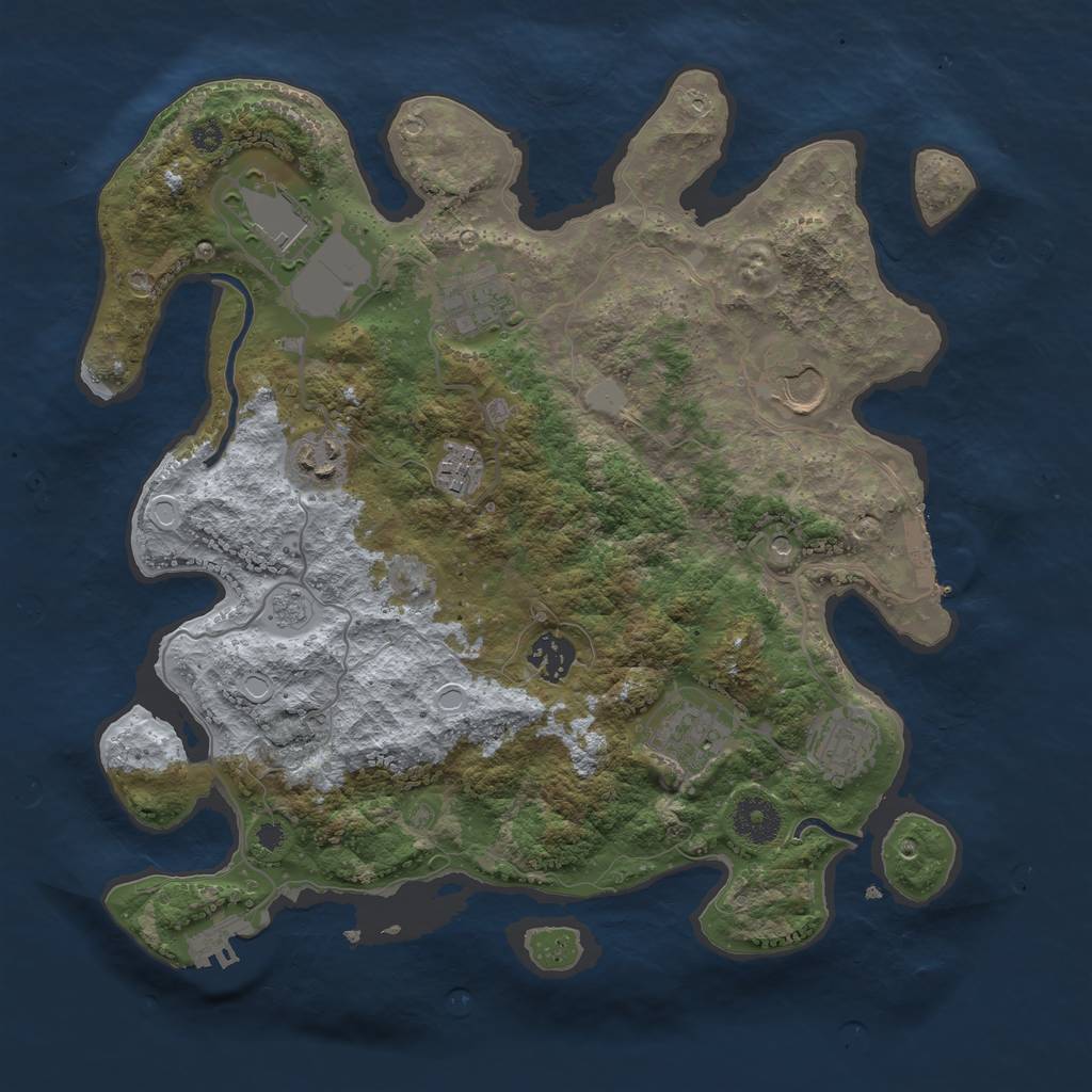 Rust Map: Procedural Map, Size: 3500, Seed: 631, 15 Monuments