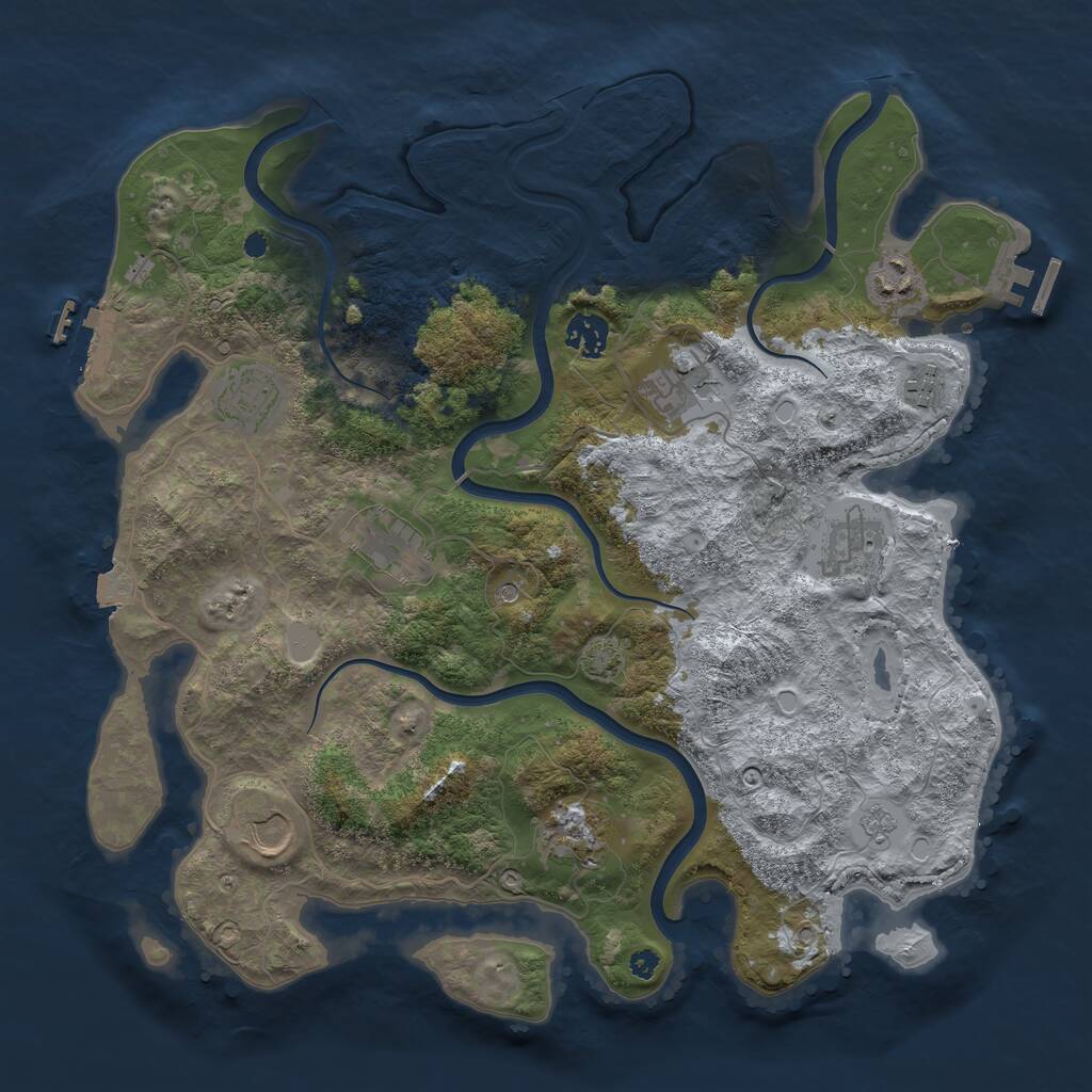 Rust Map: Procedural Map, Size: 3750, Seed: 679625321, 15 Monuments