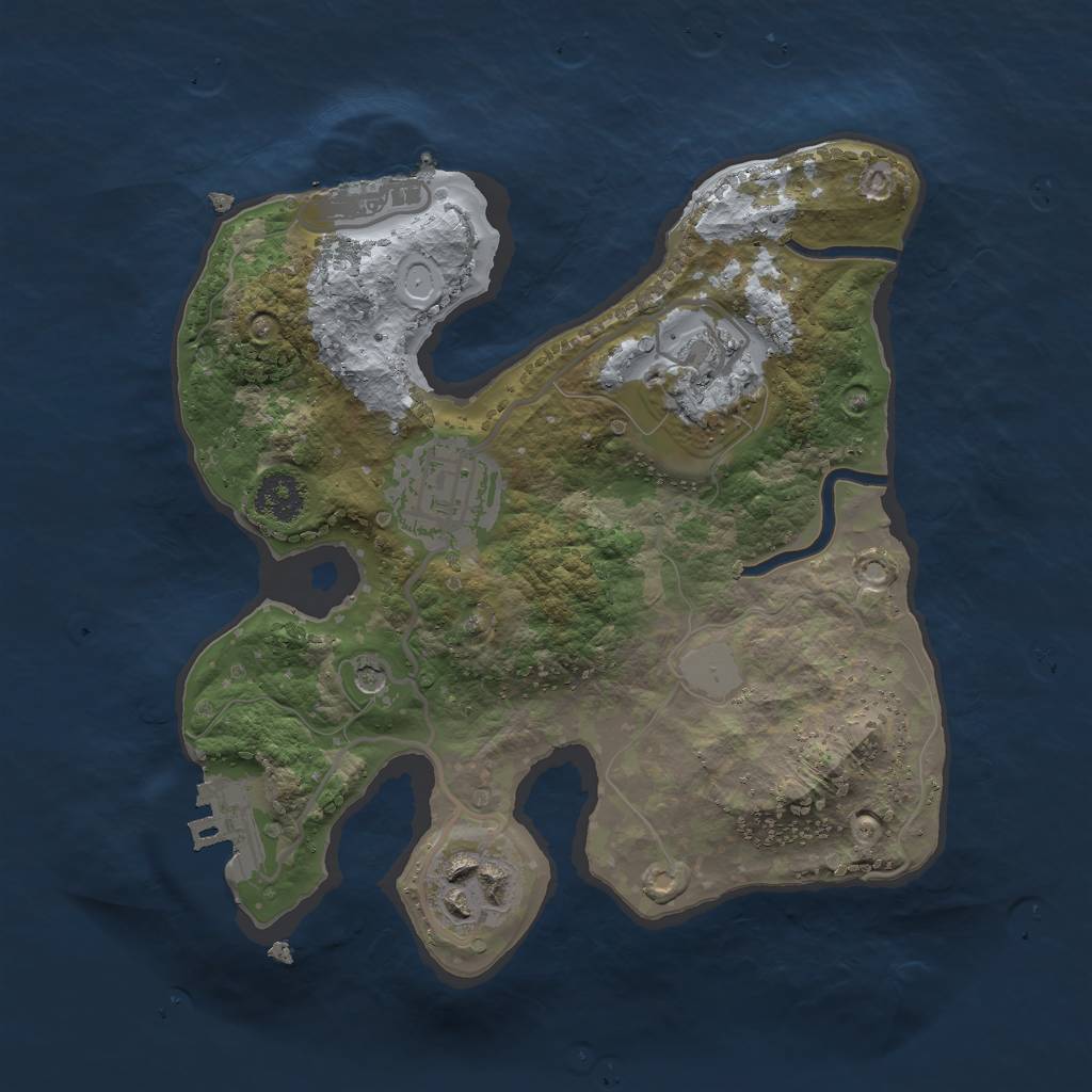 Rust Map: Procedural Map, Size: 2300, Seed: 9338, 9 Monuments