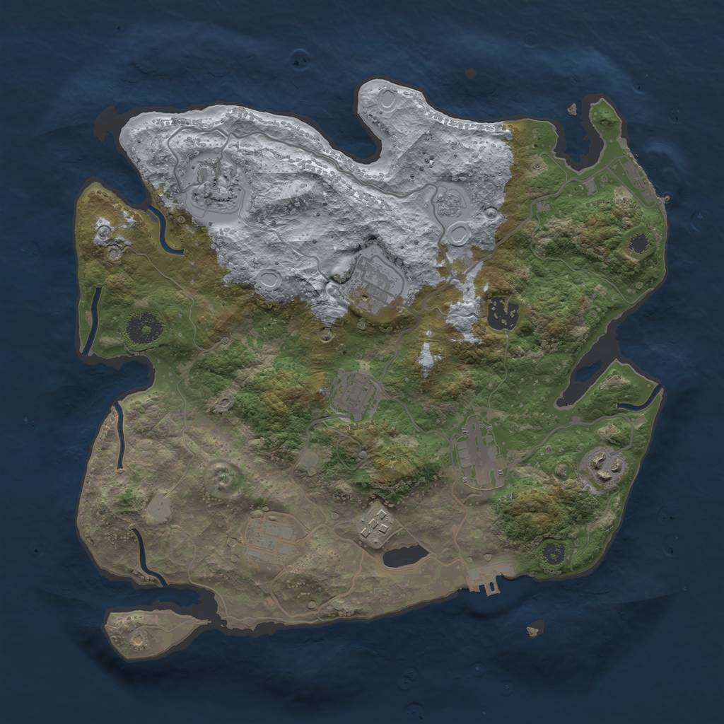 Rust Map: Procedural Map, Size: 3300, Seed: 11, 14 Monuments