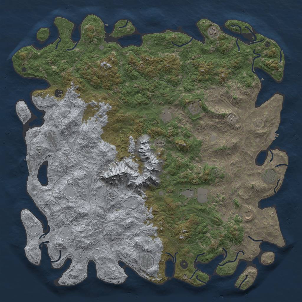 Rust Map: Procedural Map, Size: 5500, Seed: 260664, 18 Monuments