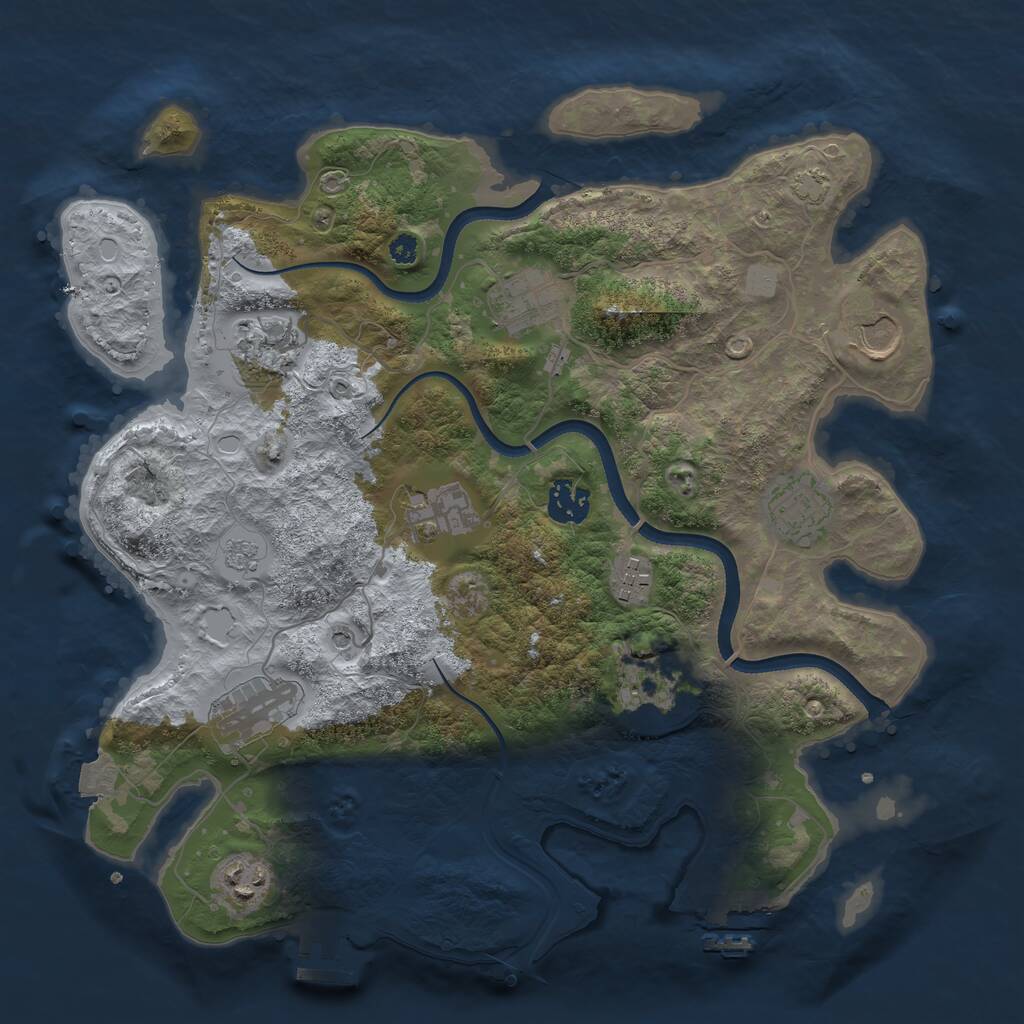 Rust Map: Procedural Map, Size: 3500, Seed: 817361298, 16 Monuments