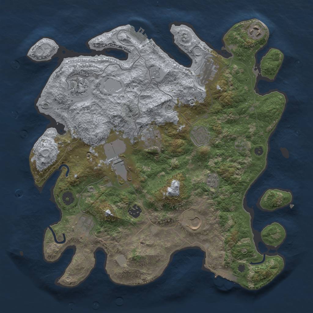 Rust Map: Procedural Map, Size: 3700, Seed: 46821, 17 Monuments