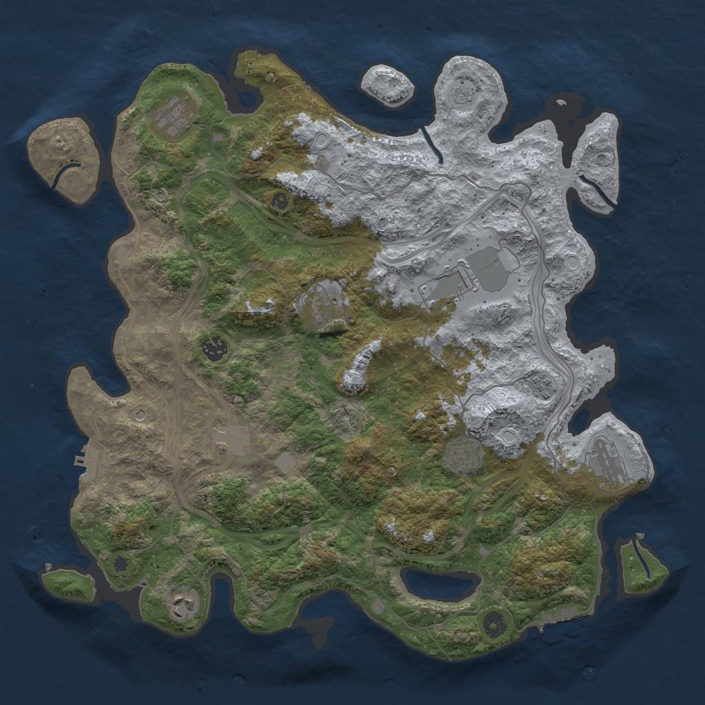 Rust Map: Procedural Map, Size: 4250, Seed: 29853, 16 Monuments