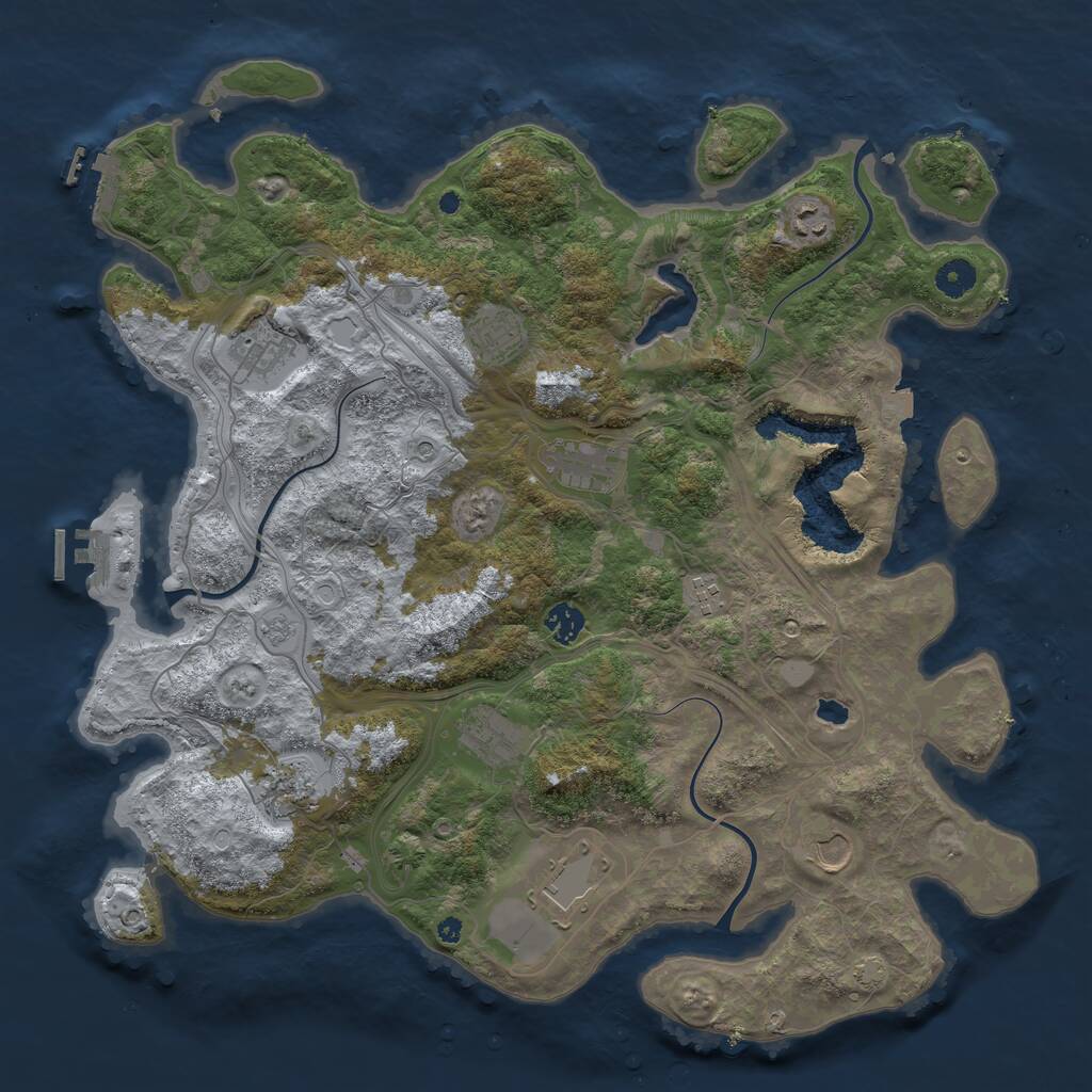 Rust Map: Procedural Map, Size: 4250, Seed: 860706, 16 Monuments