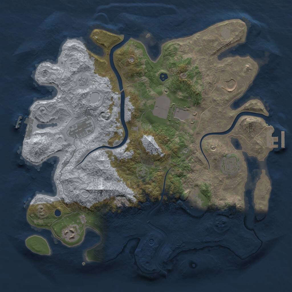 Rust Map: Procedural Map, Size: 3500, Seed: 27705219, 13 Monuments