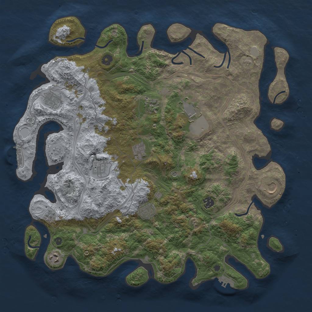Rust Map: Procedural Map, Size: 4250, Seed: 26393, 17 Monuments