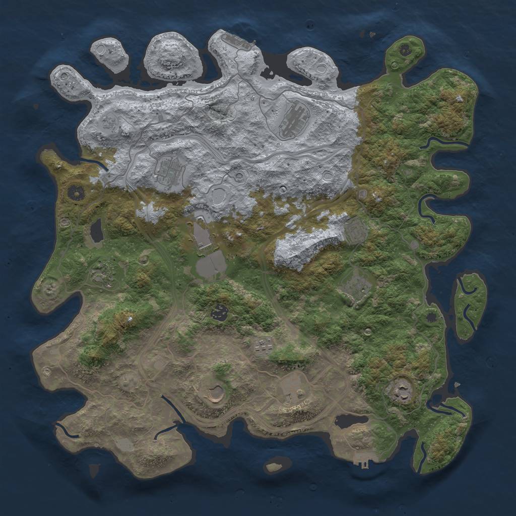 Rust Map: Procedural Map, Size: 4500, Seed: 255063502, 18 Monuments