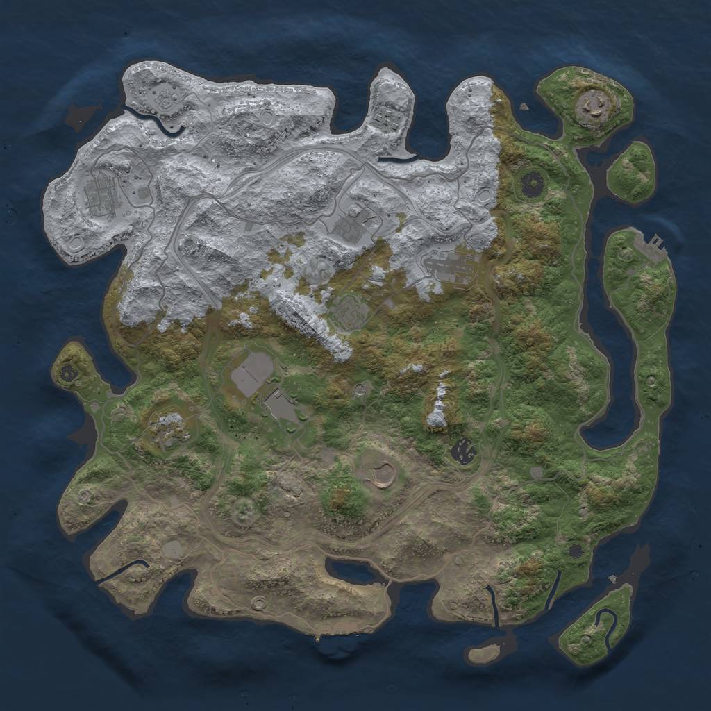 Rust Map: Procedural Map, Size: 4250, Seed: 64575954, 17 Monuments