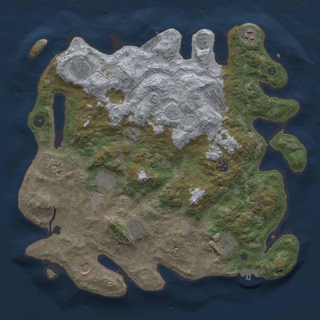 Rust Map: Procedural Map, Size: 4000, Seed: 392434, 17 Monuments