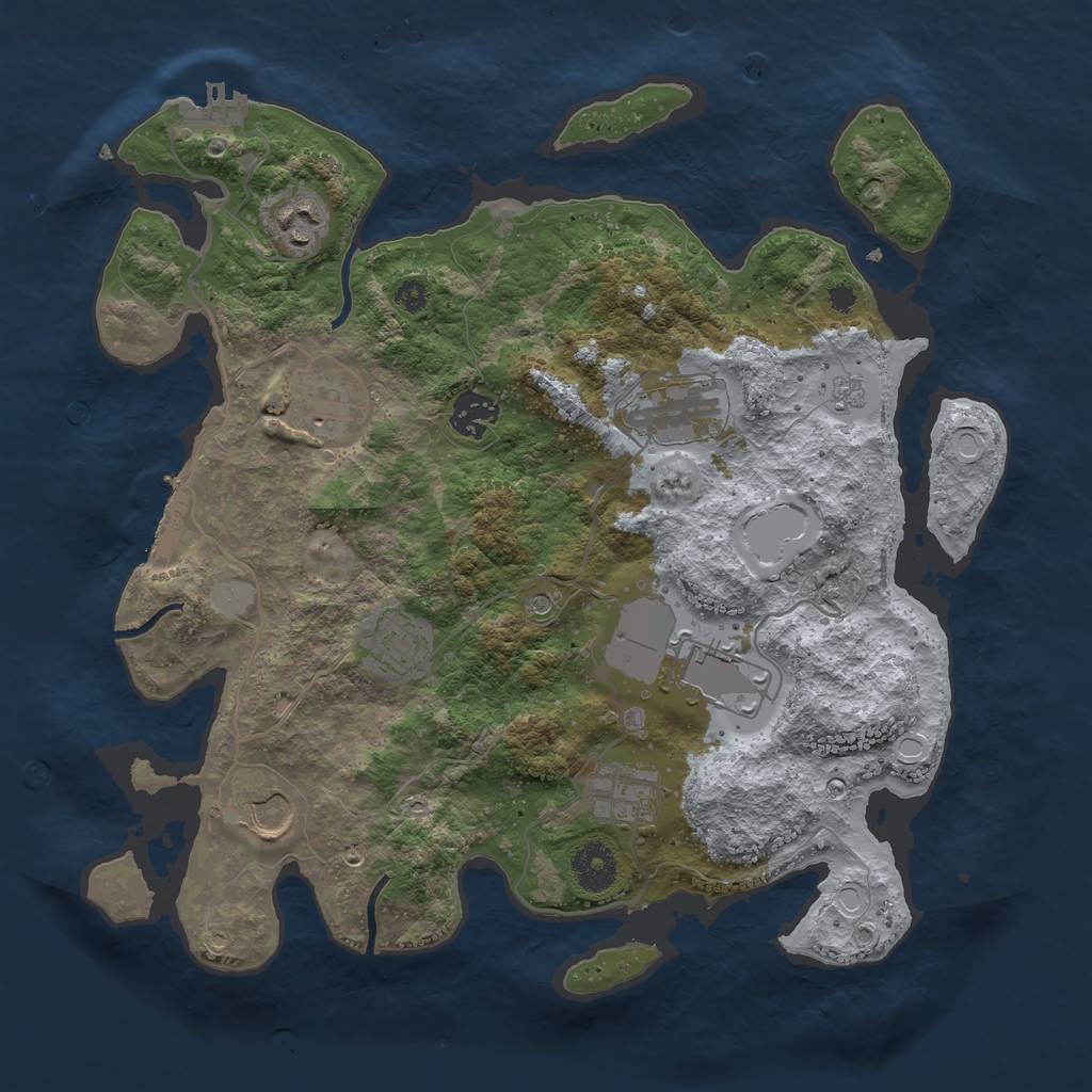 Rust Map: Procedural Map, Size: 3500, Seed: 1535108380, 15 Monuments